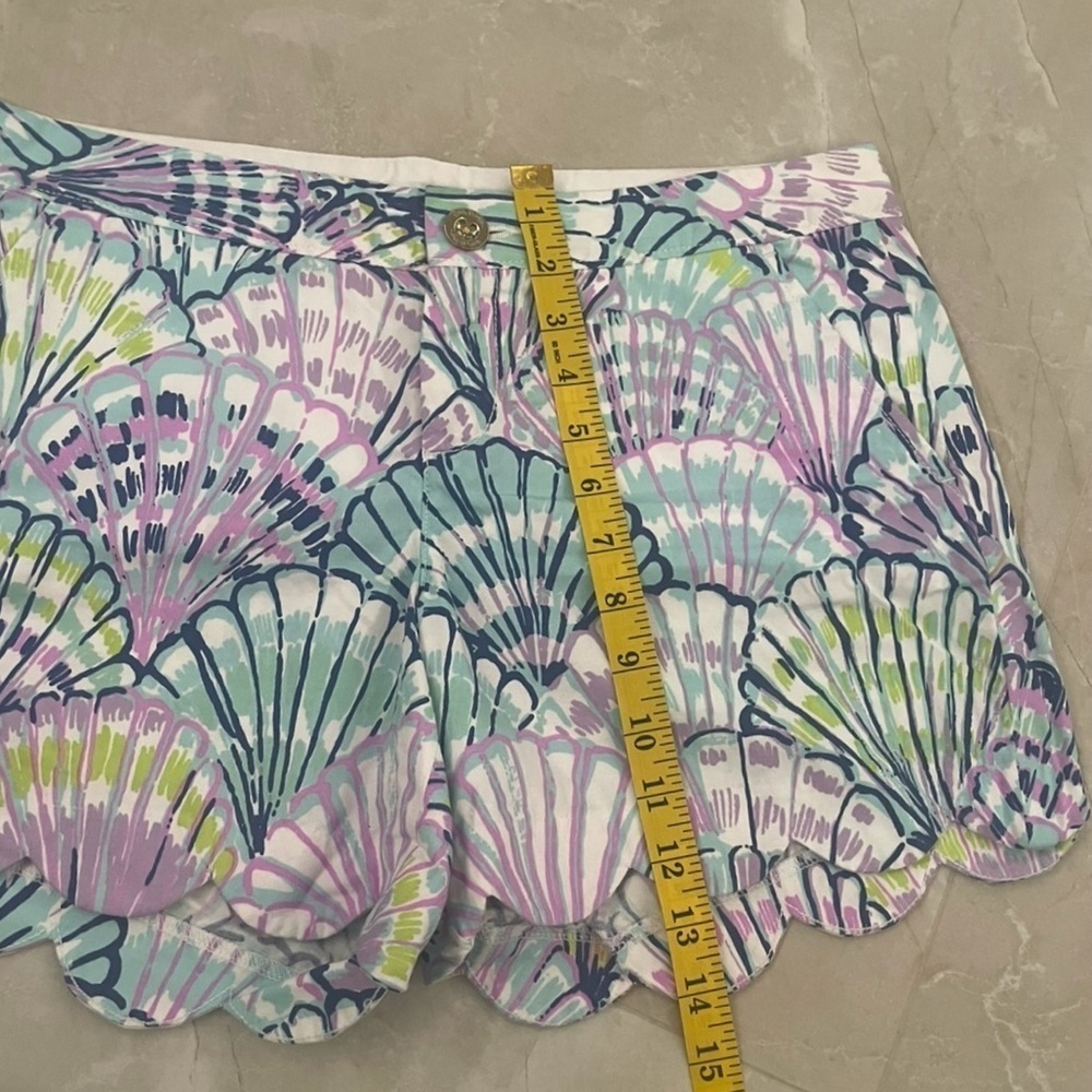 Lilly Pulitzer Shorts Size 6 Buttercup Multicolor Seashell Print Scalloped Hem - Picture 5 of 11